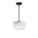 Glazed One Light Pendant in White / Black