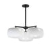 Glazed Three Light Chandelier in White / Black
