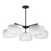 Glazed Five Light Chandelier in White / Black