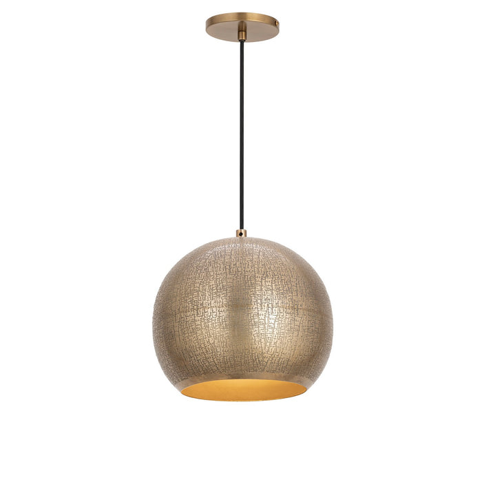 Aurelia One Light Mini Pendant in Weathered Brass