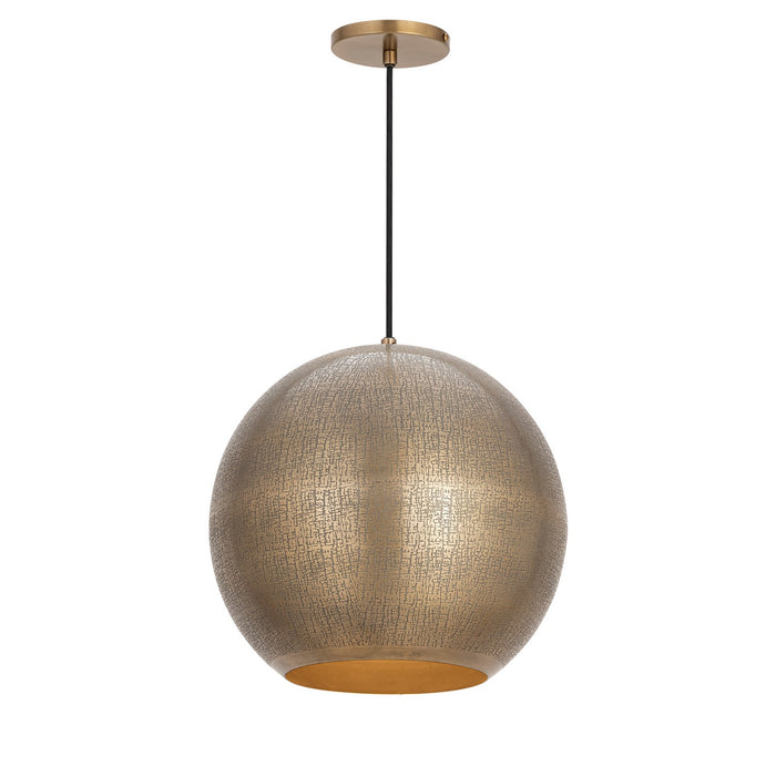 Aurelia One Light Pendant in Weathered Brass