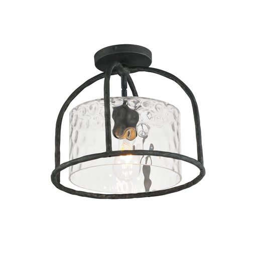 Del Mar One Light Semi Flush - Pendant in Blacksmith