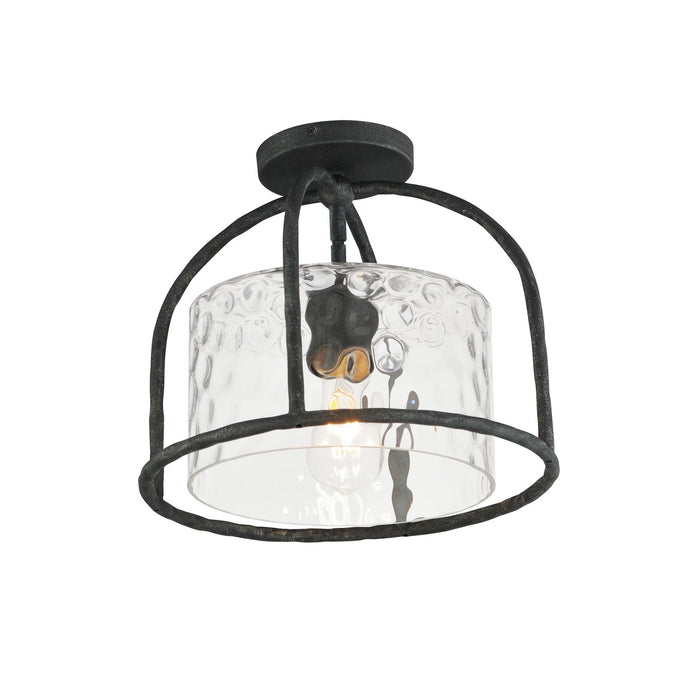Del Mar One Light Semi Flush - Pendant in Blacksmith