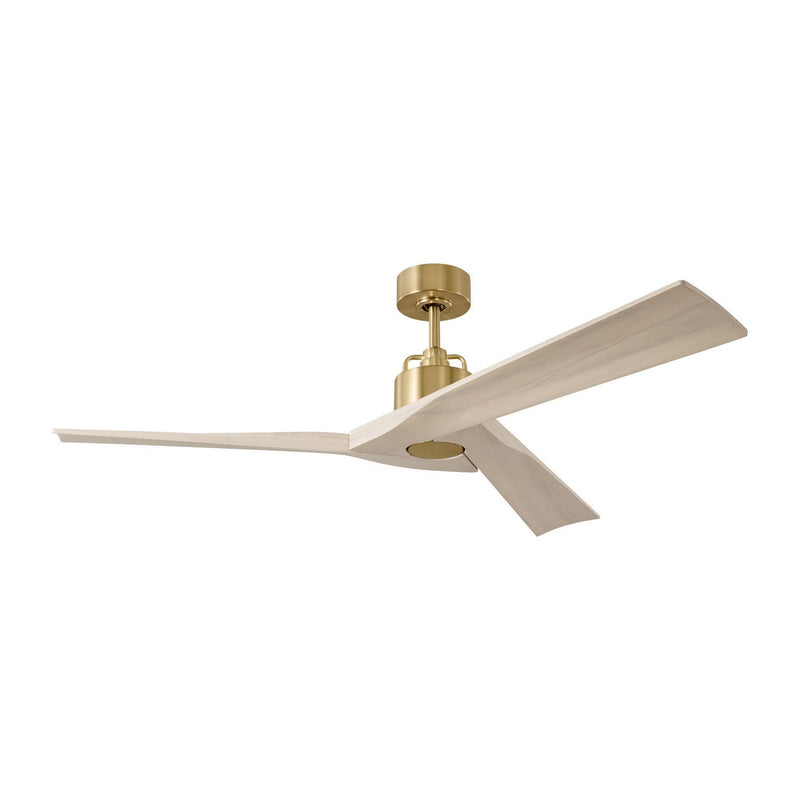 Alma 52" Ceiling Fan in Burnished Brass with Washed White Oak Blades