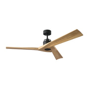 Alma 52" Ceiling Fan in Midnight Black with Natural Honey Blades