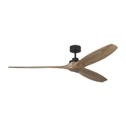 Collins Smart 70" Ceiling Fan in Midnight Black with Natural Honey Blades