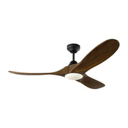 Maverick Smart 52" LED Ceiling Fan in Midnight Black with Dark Walnut Blades