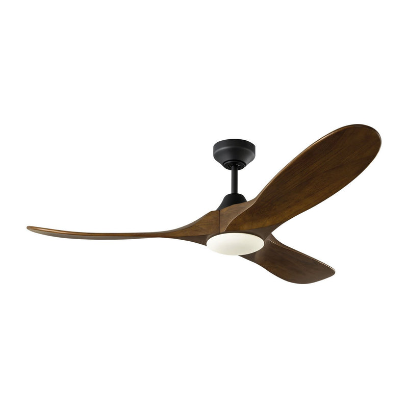 Maverick Smart 52" LED Ceiling Fan in Midnight Black with Dark Walnut Blades
