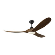 Maverick Smart 60" LED Ceiling Fan in Midnight Black with Dark Walnut Blades