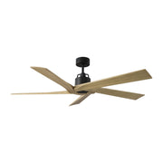 Aspen 56" Ceiling Fan in Midnight Black with Natural Honey Blades