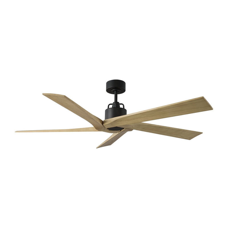 Aspen 56" Ceiling Fan in Midnight Black with Natural Honey Blades
