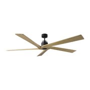 Aspen 70" Ceiling Fan in Midnight Black with Natural Honey Blades