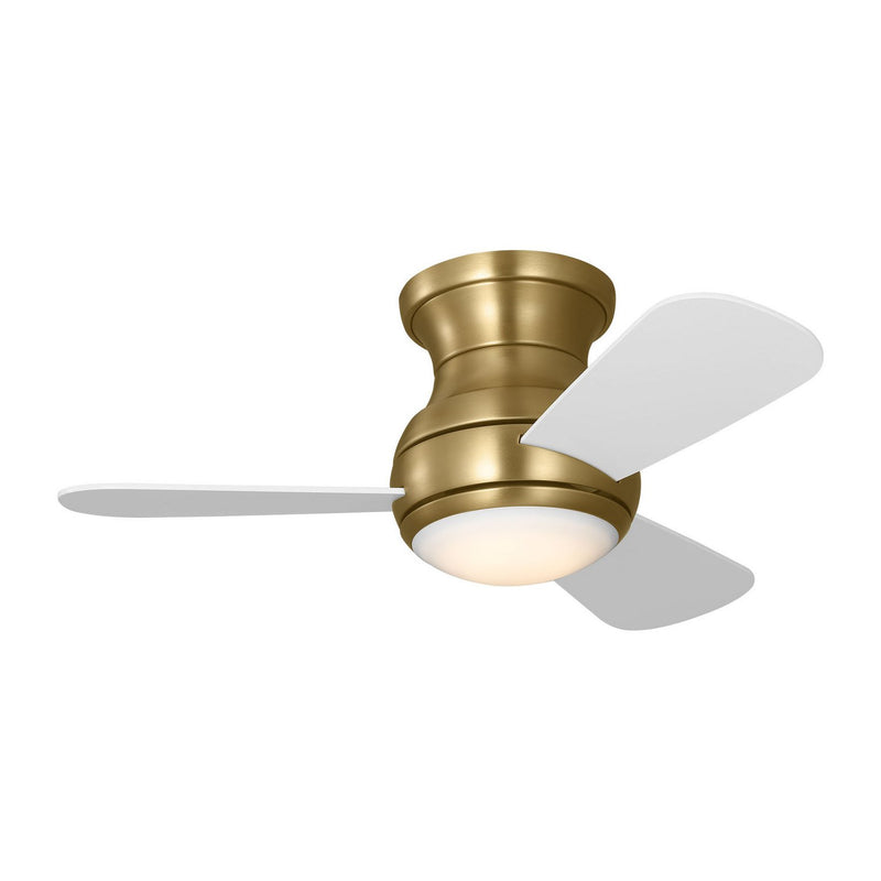Orbis 32" LED Hugger Ceiling Fan in Satin Brass