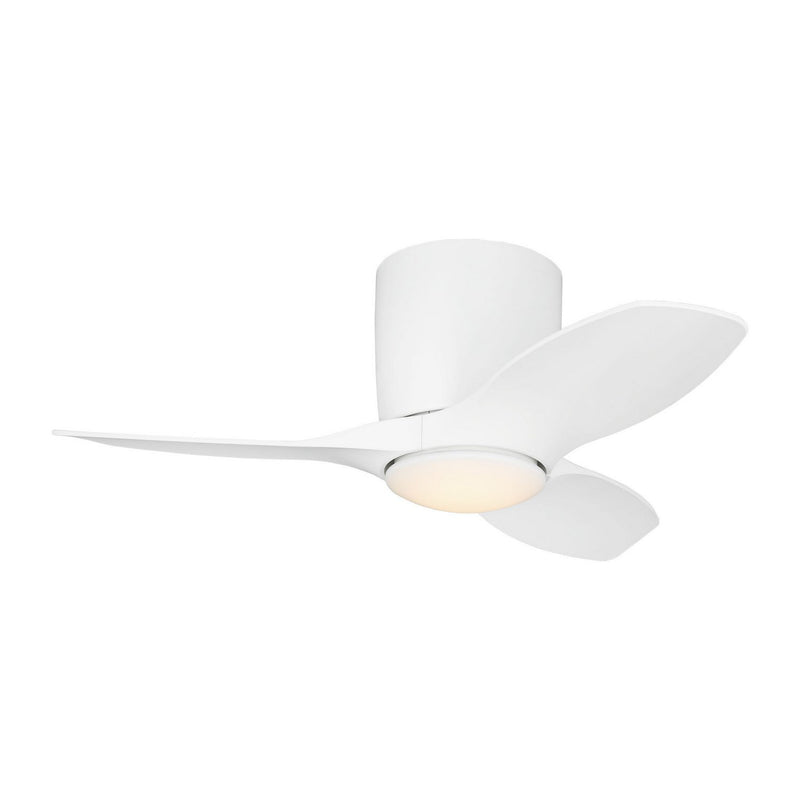Titus 32" LED Hugger Ceiling Fan in Matte White