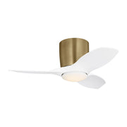 Titus 32" LED Hugger Ceiling Fan in Satin Brass