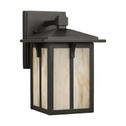 Tomek 10.6" Champagne Glass Outdoor Wall Lantern in Antique Bronze