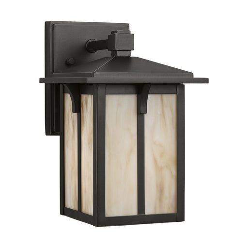 Tomek 10.6" Champagne Glass Outdoor Wall Lantern in Antique Bronze