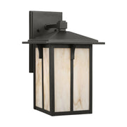 Tomek 14" Champagne Glass Outdoor Wall Lantern in Antique Bronze