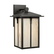 Tomek 18" Champagne Glass Outdoor Wall Lantern in Antique Bronze