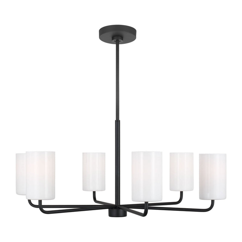 Rhett 6-Light Chandelier in Midnight Black