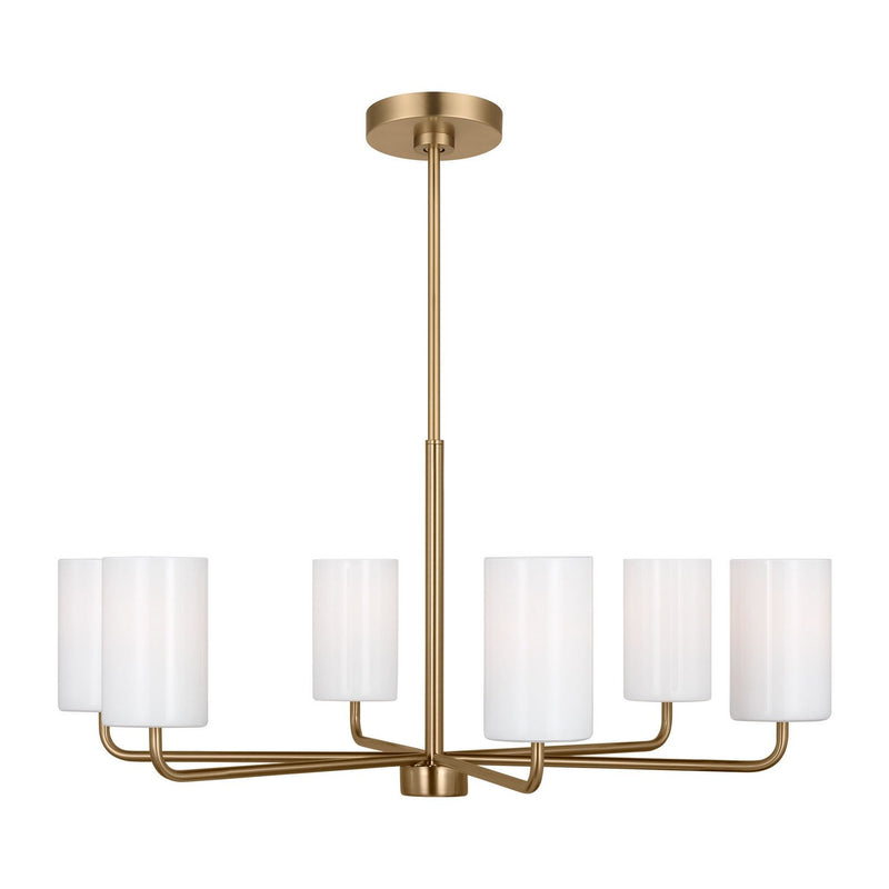 Rhett 6-Light Chandelier in Satin Brass