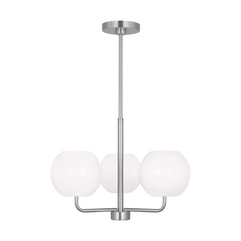 Rory 3-Light Chandelier in Brushed Steel