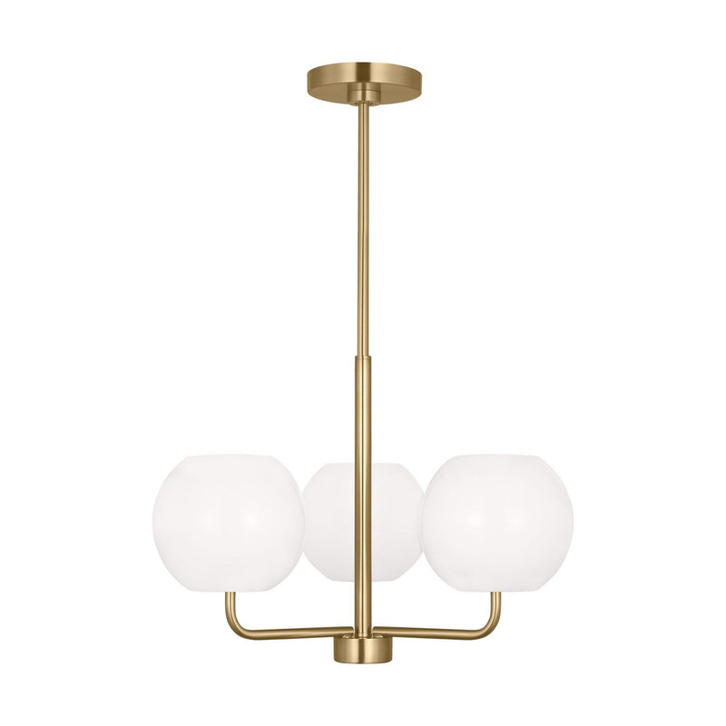 Rory 3-Light Chandelier in Satin Brass