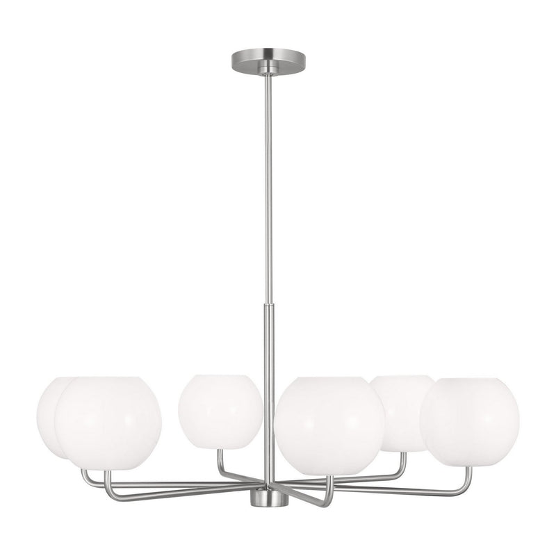 Rory 6-Light Chandelier in Brushed Steel