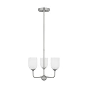 Emile 3-Light Chandelier in Brushed Steel