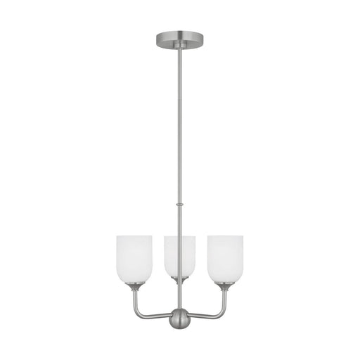 Emile 3-Light Chandelier in Brushed Steel