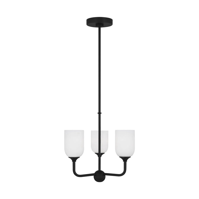 Emile 3-Light Chandelier in Midnight Black