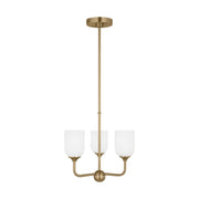 Emile 3-Light Chandelier in Satin Brass