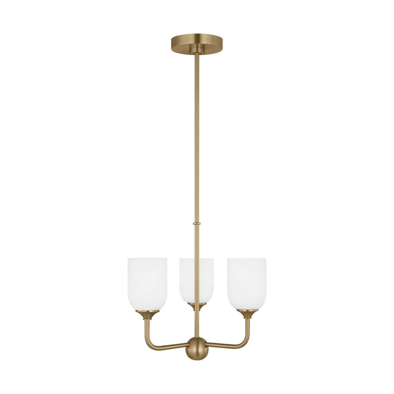 Emile 3-Light Chandelier in Satin Brass