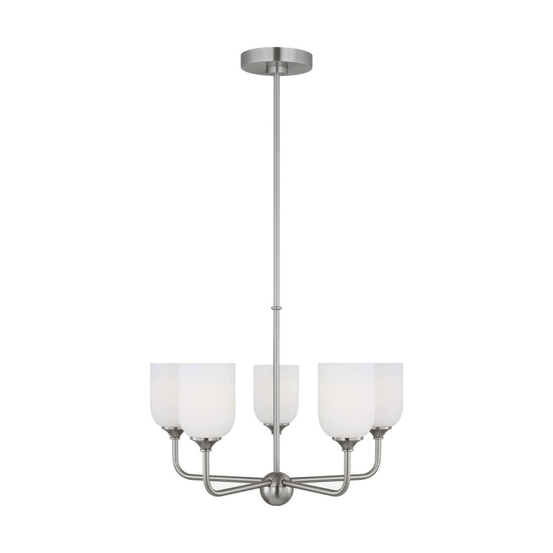 Emile 5-Light Chandelier in Brushed Steel