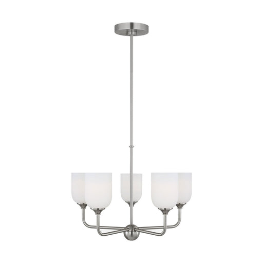 Emile 5-Light Chandelier in Brushed Steel