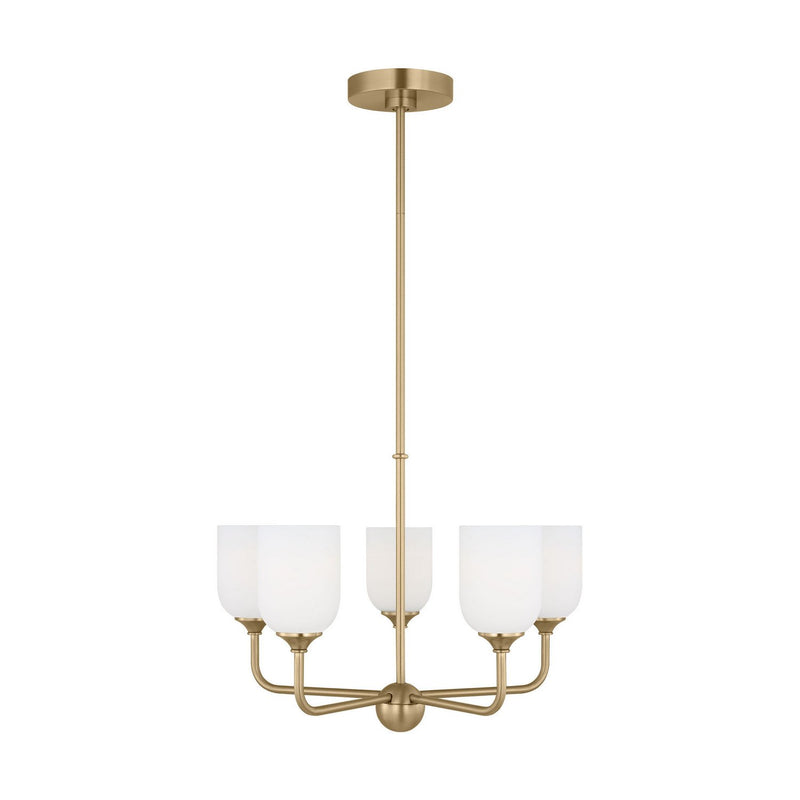 Emile 5-Light Chandelier in Satin Brass