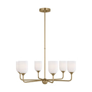 Emile 6-Light Chandelier in Satin Brass