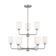 Emile 9-Light Chandelier in Brushed Steel