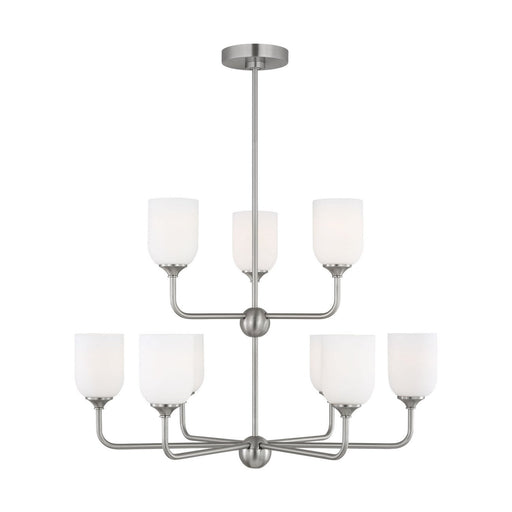 Emile 9-Light Chandelier in Brushed Steel