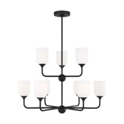 Emile 9-Light Chandelier in Midnight Black