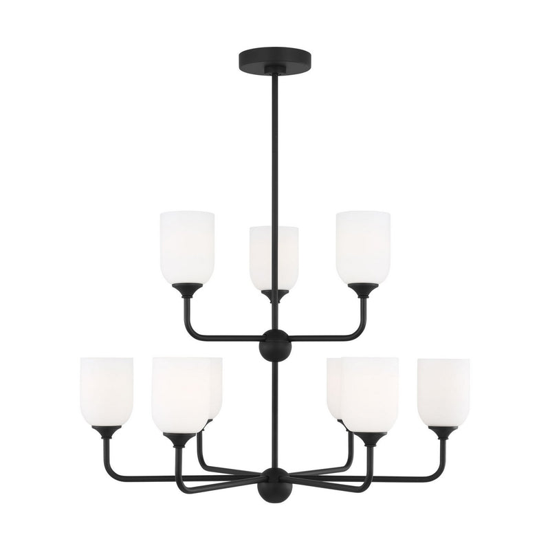 Emile 9-Light Chandelier in Midnight Black