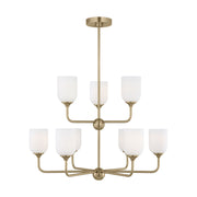 Emile 9-Light Chandelier in Satin Brass