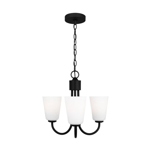 Miles 3-Light Etched Glass Chandelier in Midnight Black