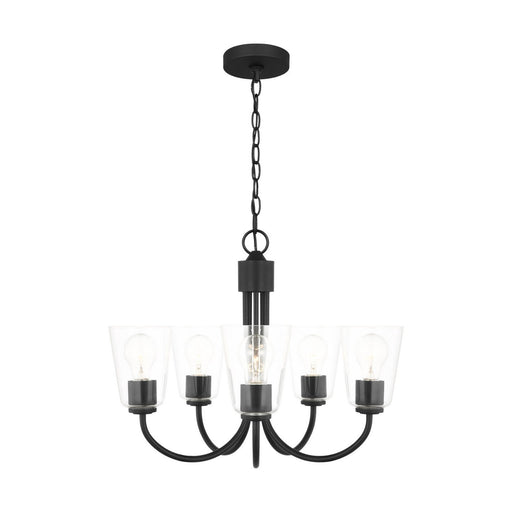Miles 5-Light Clear Glass Chandelier in Midnight Black