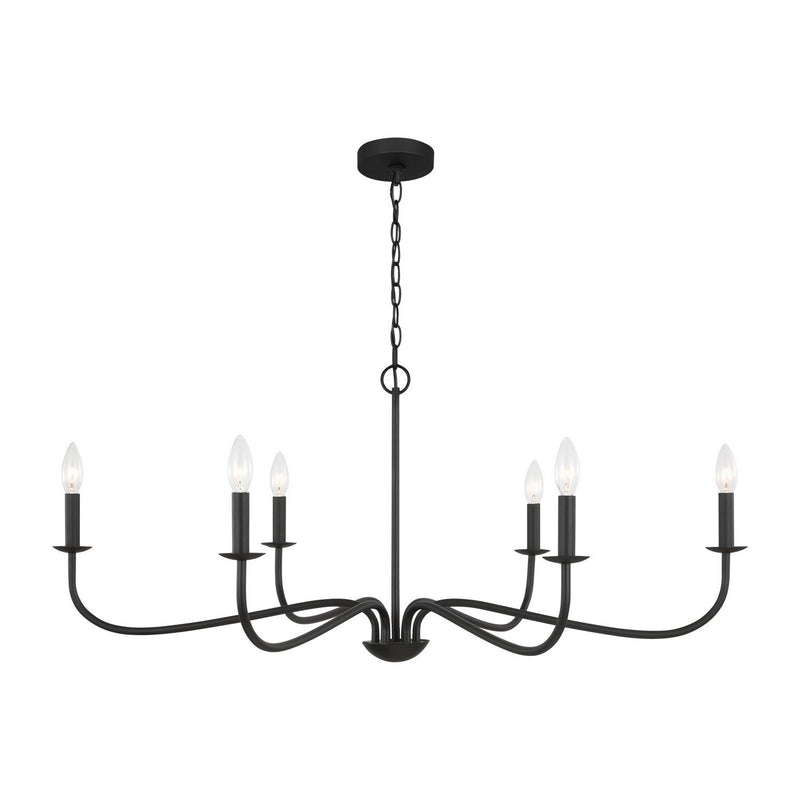 Abells 6-Light Chandelier in Midnight Black