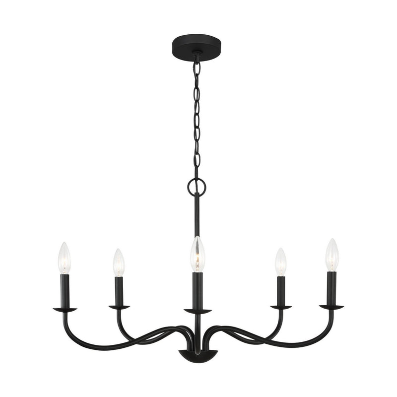 Abells 5-Light Chandelier in Midnight Black