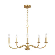 Abells 5-Light Chandelier in Satin Brass