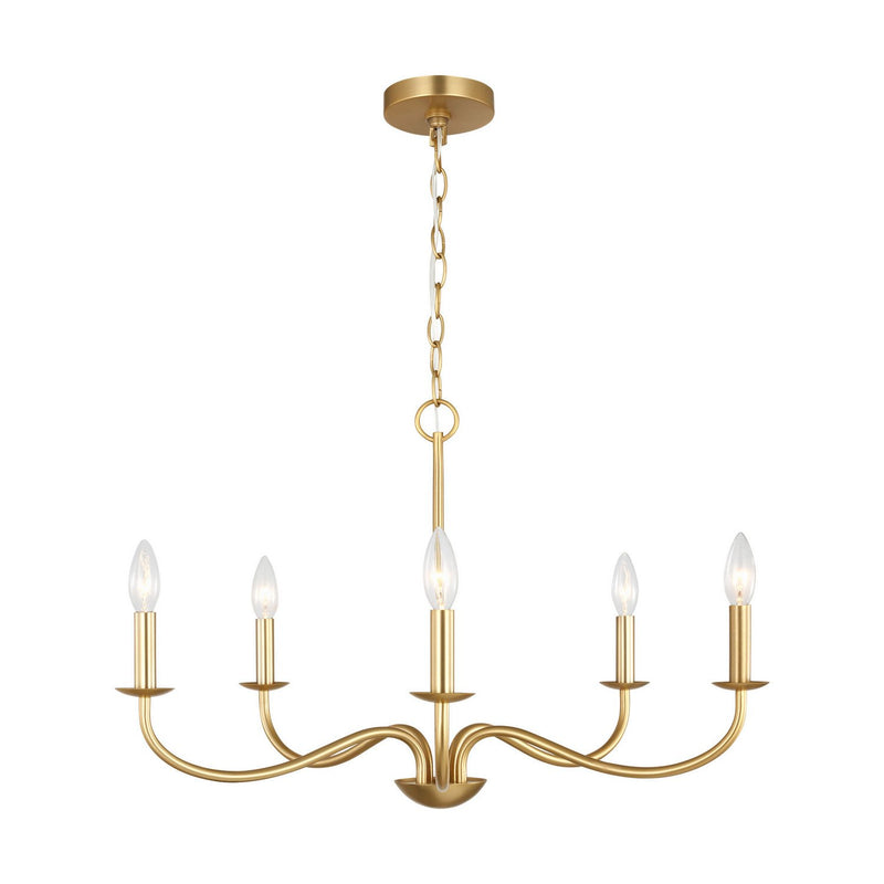 Abells 5-Light Chandelier in Satin Brass