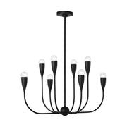 Maya 8-Light Chandelier in Midnight Black