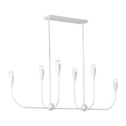Maya 6-Light Linear Chandelier in Matte White